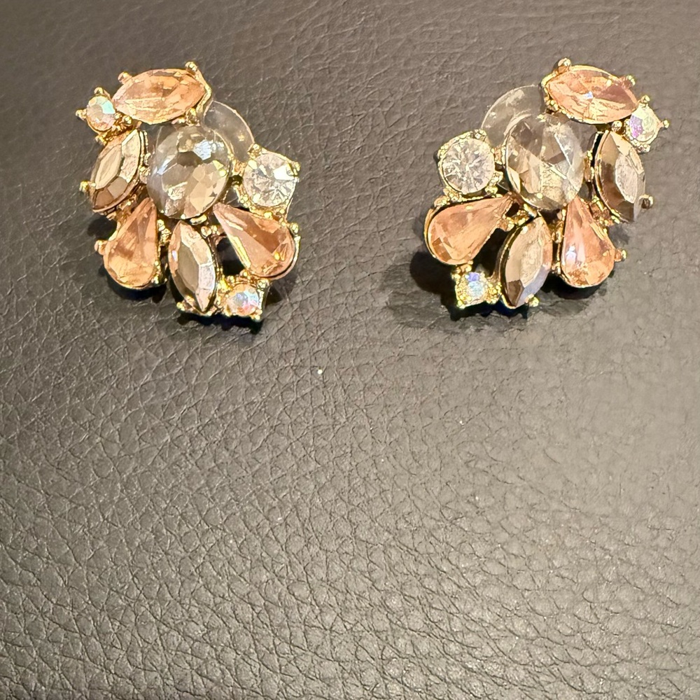 Elegant Gold and Pink Crystal Earrings